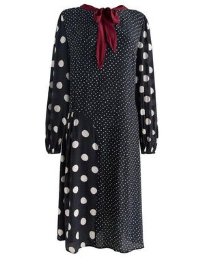 Cath Kidston Midikleid Langärmeliges Midikleid Mit Schleife (1-Tlg) - Schwarz