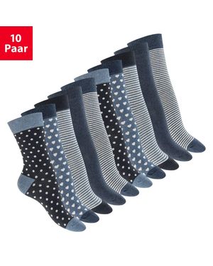 celodoro Basicsocken Süße Eco Socken mit Motiv (10 Paar) Regenerative Baumwolle - Blau
