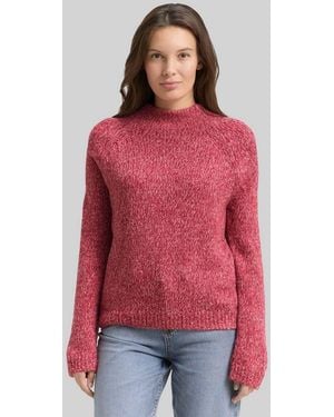 Tom Tailor Strickpullover Pullover & Strickjacken Loose Fit Strickpullover Mit Wollanteil - Rot