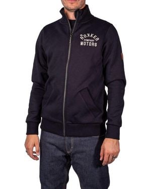 Rokker Motorradjacke Motors Zip Jacke (Stehkragen) - Blau