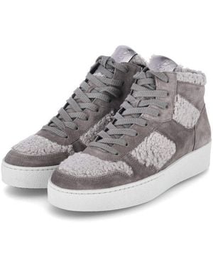Paul Green Wintersneaker 5470-02 Damen Leder & Textil Schnürstiefel - Grau