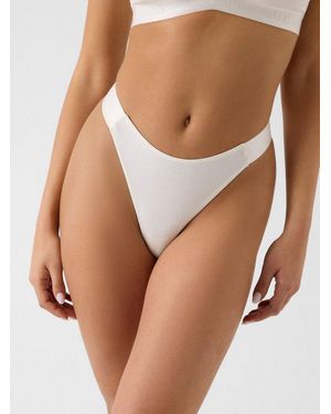 Guess Tanga Marika Thong Aus Elastischem Baumwoll-Modal-Mix - Natur