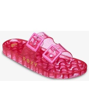 Roxy Kattie Glitter Sandale Pantolette, Sommerschuh - Pink