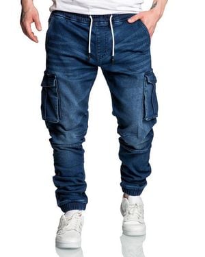 Amaci&Sons Cargojeans Alsip Sweathose Im Denim Look Herren Sweathose - Blau