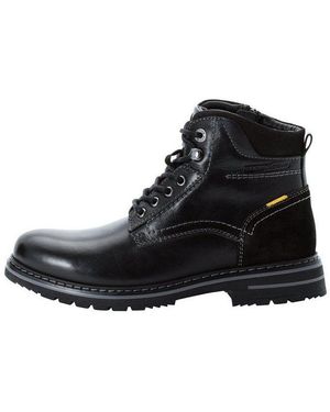 Camel Active Leder Boot Schnürschuh - Schwarz