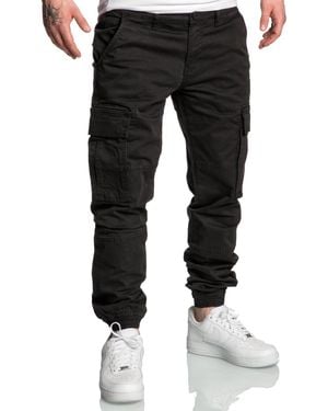REPUBLIX Cargohose Luke Cargo Jogger Chino Hose Jeans - Schwarz