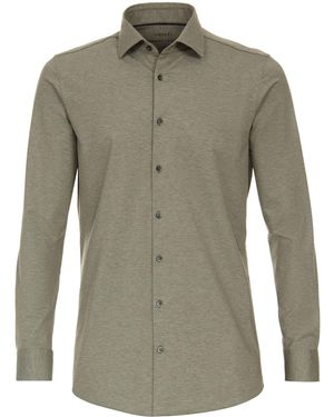 Venti Langarmhemd 123955800 bügelleicht, Jerseyflex - Grün