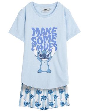 Lilo Et Stitch Pyjama Schlafanzug Kinder T-Shirt & Short aus 100 % Baumwolle - Blau