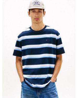 Tommy Hilfiger T-Shirt Relaxed Stripe Relaxed Fit Mit Streifenmuster - Blau