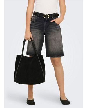 ONLY Jeansbermudas Onlmate Reg Baggy Long Shorts Dnm Noos Baumwolle, Regular Waist - Schwarz