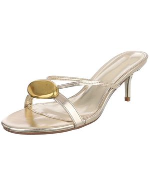 Ital-Design Elegante Sandalen mit goldenem Detail - Natur