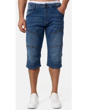 INDICODE Cargoshorts Fortune 3/4 Jeansshorts mit 5 Taschen - Blau