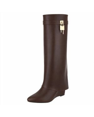 Ital-Design Moderne Damenstiefel Mit Elegantem Design Und Komfort Keilstiefel (91116987) Keilabsatz/Wedge Stiefel - Braun