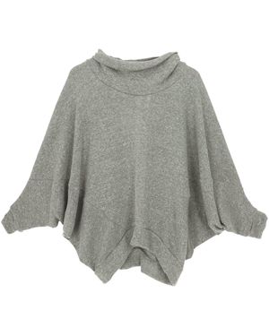 Guru-Shop Longsleeve Oversize Shirt, Rollkragen Strickshirt, Plus.. - Grau