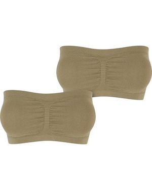 Urban Classics Sport-Bh Damen Ladies Pads Bandeau 2-Pack - Natur