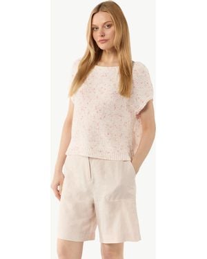 comma casual identity Pullunder Strick-Shirt mit überschnittenen Schultern im Boxy-Look - Natur