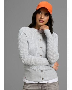 Kangaroos Strickjacke Hüftlange Form, Figurbetonte Passform, Aus Feinstrick Und Strick - Grau