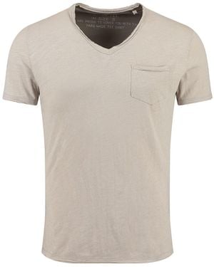 Key Largo T-Shirt Water vintage Look uni Basic MT00780 V-Ausschnitt unifarben kurzarm slim fit - Weiß
