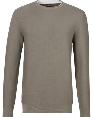 AUTHENTIC LE JOGGER Strickpullover mit Double-Layer Optik, Pullover aus reiner Baumwolle - Grau