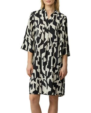 S.oliver Blusenkleid mit All-Over Print - Schwarz