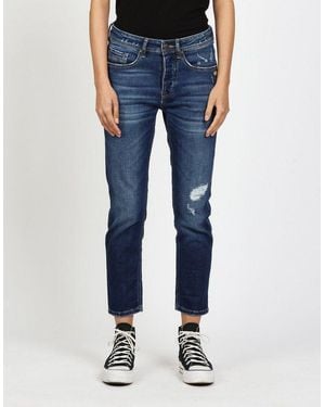 Gang Boyfriend-Jeans 94Nica Cropped Mit Geraden Und Verkürzten Beinverlauf - Blau