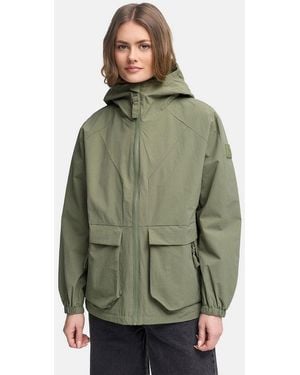 Navahoo Outdoorjacke Donnerwetter 14 Wasserdichte Übergangsjacke Mit Kapuze - Grün