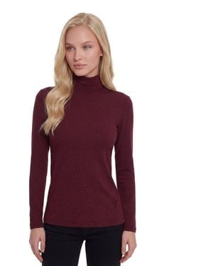 Guess Longsleeve Ls Licia Turtle Neck Top Mit Rollkragen, Viskosemix - Lila