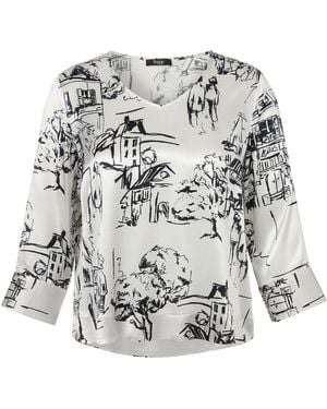 FRAPP Klassische Bluse in groß Größen - Grau