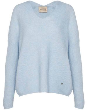Mos Mosh Strickpullover Pullover Thora Mit Alpaka - Blau