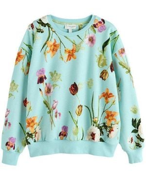 Ted Baker Sweater Sweatshirt Aus Baumwollgemisch (1-Tlg) - Blau