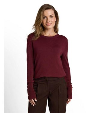 Tom Tailor Strickpullover Regular Dekorative Knopfdetails An Den Ärmelbündchen Viskose - Rot