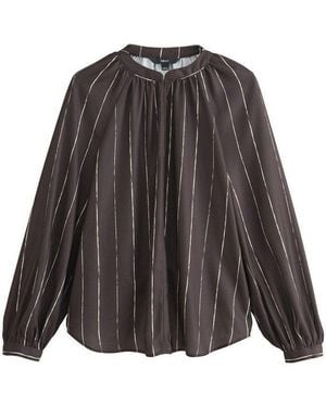 Next Langarmbluse Langärmelige Bluse Mit V-Ausschnitt (1-Tlg) - Grau