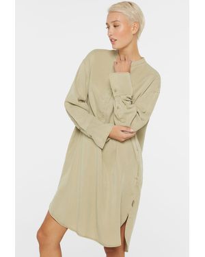 SENSES.THE LABEL Sommerkleid mit abgerundetem Saum - Natur
