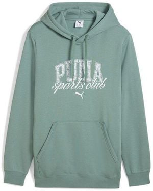 PUMA Kapuzensweatshirt Class Hoodie Fl Mit Kängurutasche, Mit Grafischem Print, Mit Verstellbarer Kapuze - Grün
