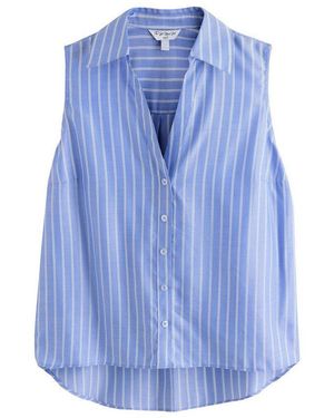 Next Blusentop Ärmelloses, Weiches Relaxed Fit Hemd (1-Tlg) - Blau