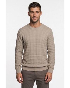 GANT Rundhalspullover Cotton Texture C-Neck Regular Fit Mit Rundhalsausschnitt - Braun