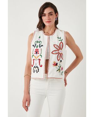 LELA Anzugweste Regular Fit - Weiß