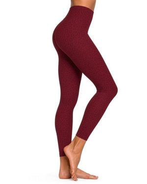 Smilodox Leggings Velvara, Leo-Muster, High Waist Sporthose, Für Gym & Yoga Yogashorts, Blickdicht, 4-Wege-Stretch, Schnelltrocknend - Rot