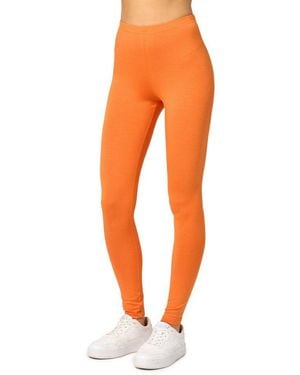Merry Style Leggings Damen Hosen Lang Aus Viskose Ms10-143 (1-Tlg) Elastischer Bund, Atmungsaktiv - Orange