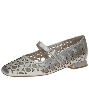 Caprice Ballerinas Leder Riemchenballerina - Grau