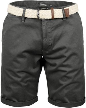 REPUBLIX Chinoshorts GAEL Bermuda Short Hose Regular Fit inkl. Gürtel - Grau