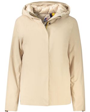 K-Way Outdoorjacke Beige jacke mit Kapuze und Kontrastdetails – Perfekt für Wind - Natur