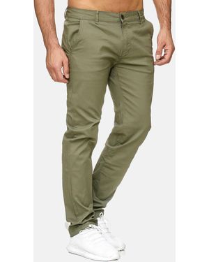 Egomaxx Chinohose Stretch Basic Denim Design Fredy & Roy (1-tlg) CLIFF - Grün