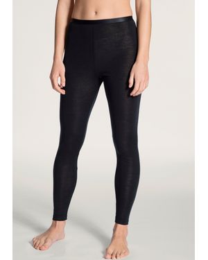 CALIDA Leggings True Confidence mit Mix aus Schurwolle und Seide - Blau