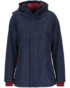 Leitfeuer Funktionsjacke Outdoor-Jacke mit verstellbarer Kapuze und verschweißten Nähten - Blau
