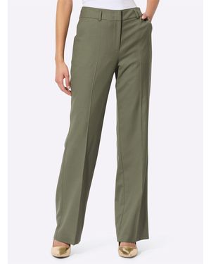 Creation L Jerseyhose Bügelfaltenhose Innenbeinlänge ca. 74 cm - Grün