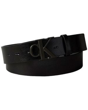 Calvin Klein Ledergürtel Monogram Buckle 35Mm Größenverstellbar - Schwarz