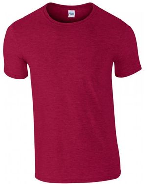 Gildan Rundhalsshirt Softstyle T-Shirt modischer Kragen - Rot
