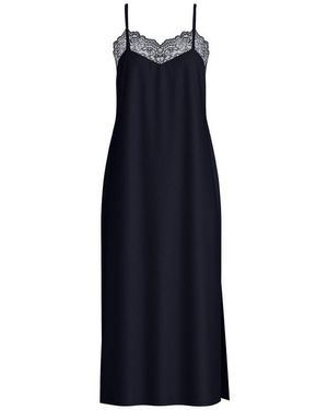 CALIDA Nachthemd Elegant Dreams Damen (1-Tlg) Verstellbare Träger, Seidig Weich, Fließend, Feine Spitze, 125Cm - Blau