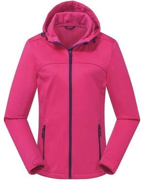 ATLASLAVA Softshelljacke Damen Wasserdicht Atmungsaktiv Leicht (1-St) Fleece Kapuze Übergangsjacke Für Laufen Wandern - Pink